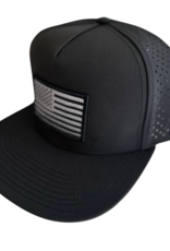 Local Beach American Flag Mesh Tech Trucker Black