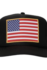 Local Beach American Flag Patch Trucker Hat Black