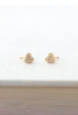 Kris Nations Heart Crystal Outline Stud Earrings