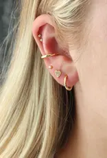 Kris Nations Heart Crystal Outline Stud Earrings