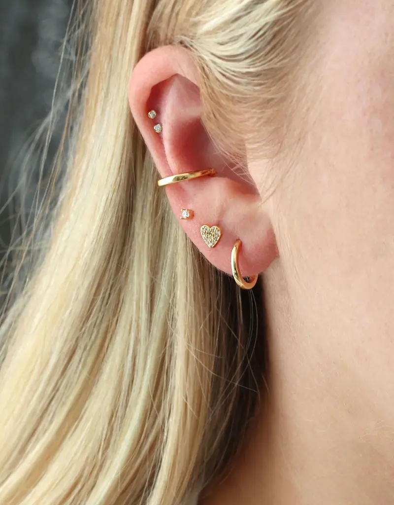 Kris Nations Heart Crystal Outline Stud Earrings