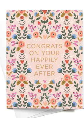 Easyhand Goods Co. Congrats on Your Happily Ever After Floral Card