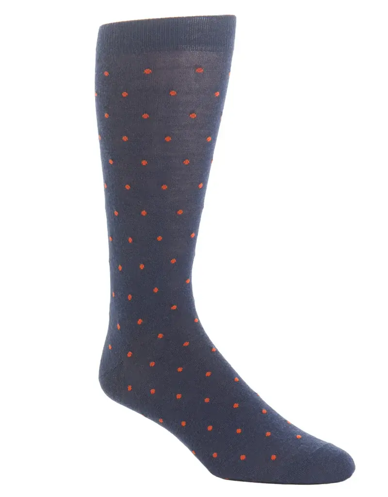 Dapper Classics Dress Navy w/ Burnt Orange Dots