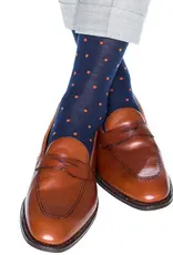 Dapper Classics Dress Navy w/ Burnt Orange Dots