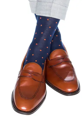 Dapper Classics Dress Navy w/ Burnt Orange Dots