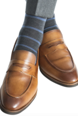 Dapper Classics Charocal Bay Stripe Merino Mid-Calf