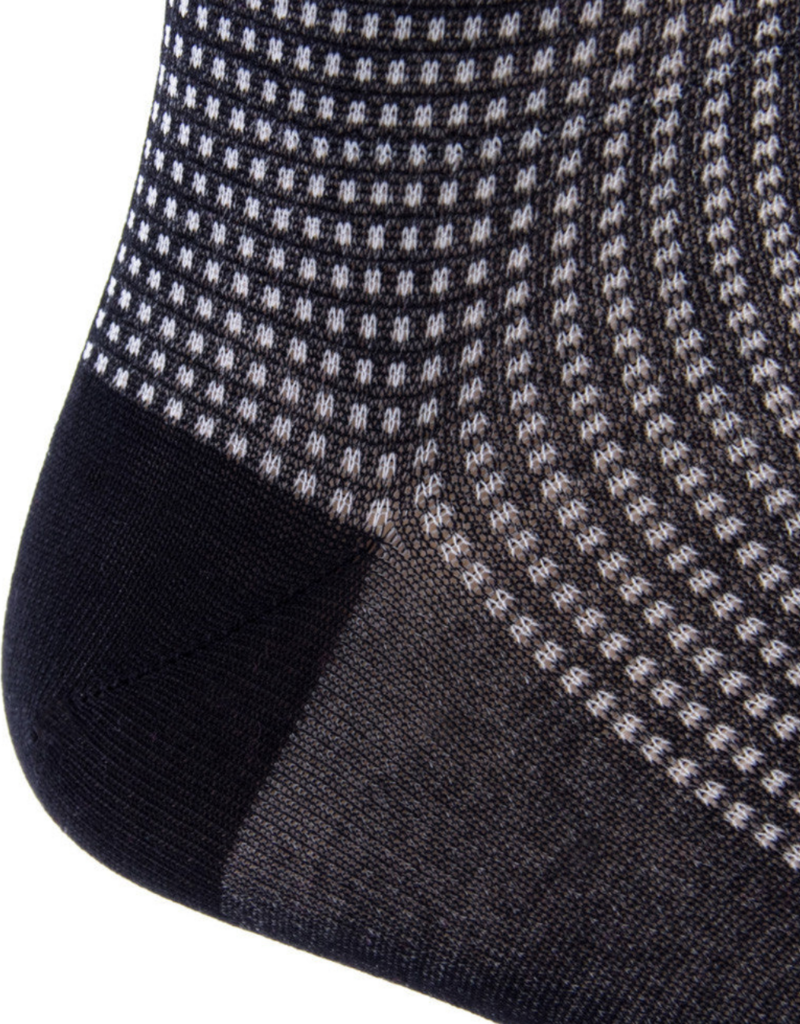 Dapper Classics Black and Ash Grenadine Cotton Mid-Calf