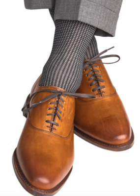 Dapper Classics Black and Ash Grenadine Cotton Mid-Calf