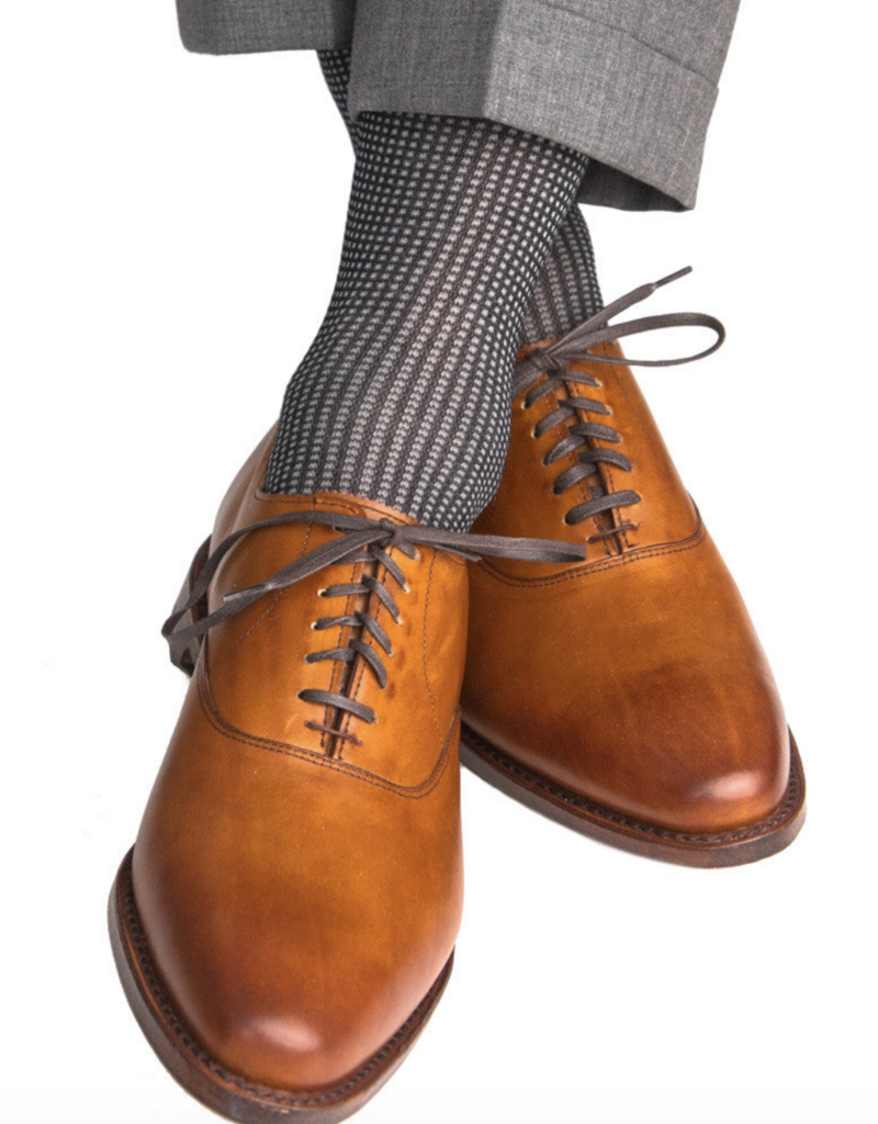 Dapper Classics Black and Ash Grenadine Cotton Mid-Calf