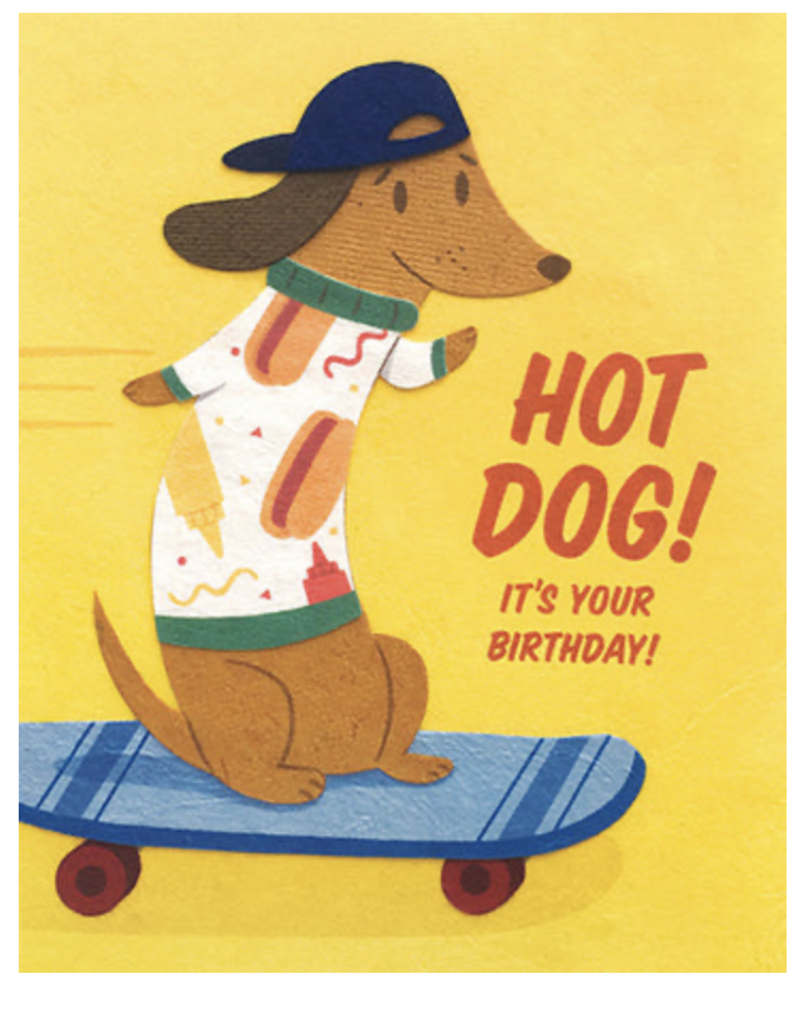 Good Paper Hot Dog Birthday Card