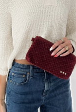 Pretty Simple Suede Emma Woven Clutch Wristlet