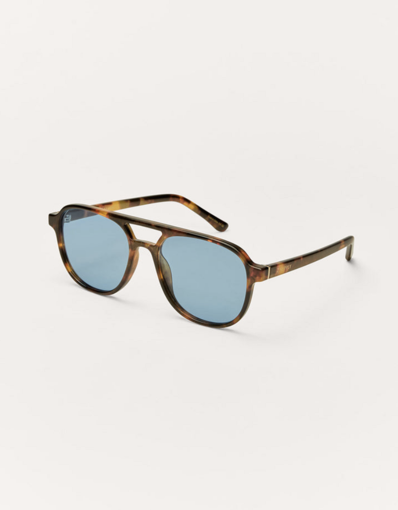 Z Supply Tourist Tortoise Blue Sunglasses