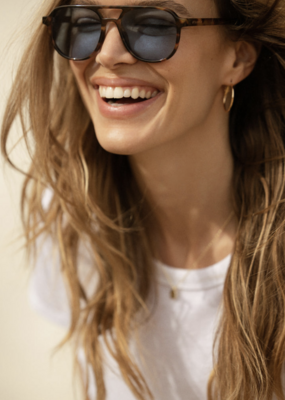 Z Supply Tourist Tortoise Blue Sunglasses