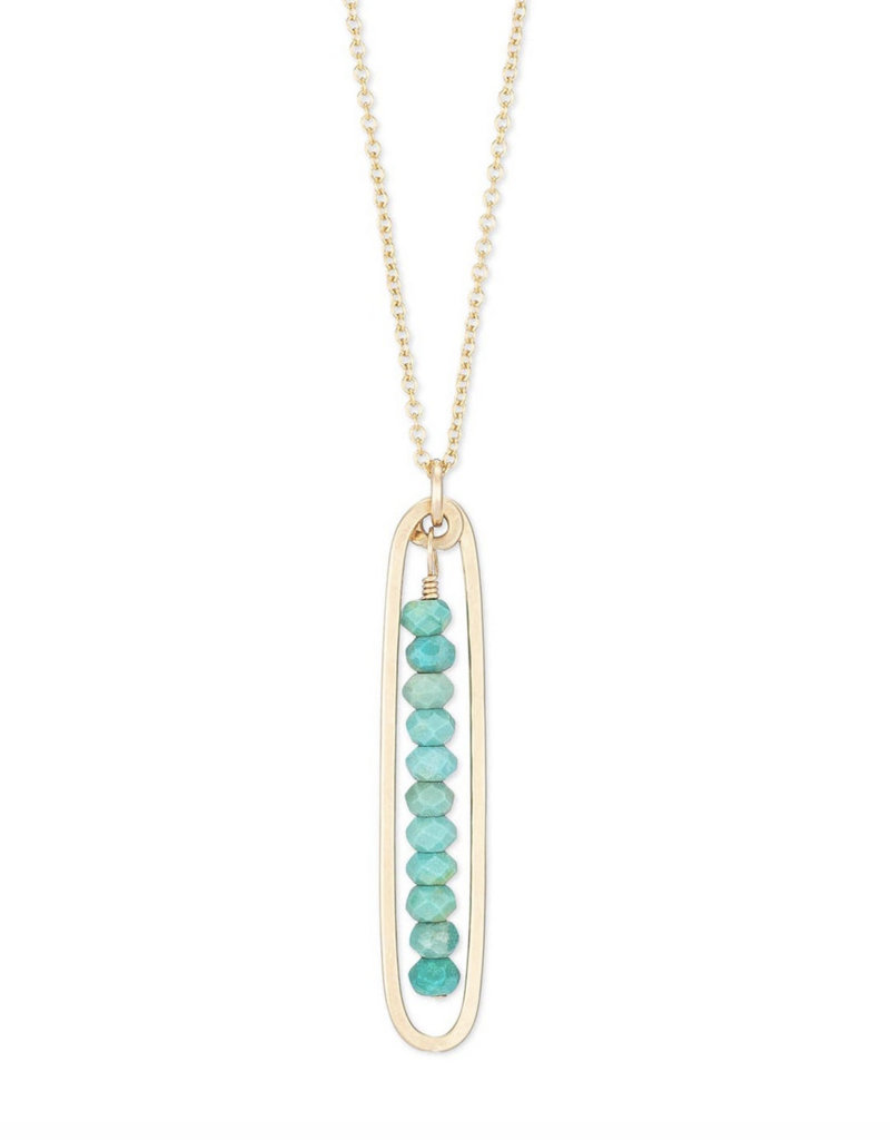 Freshie & Zero 18" GF Lyric Necklace Turquoise