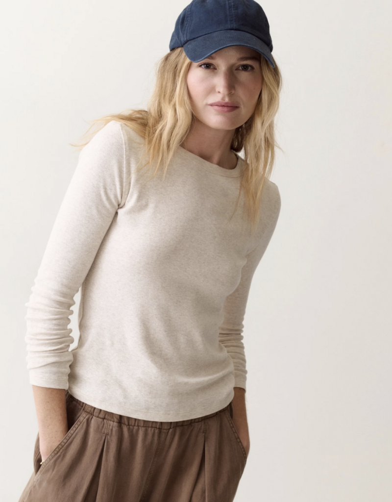 Marine Layer Mini Rib Long Sleeve Crew Tee