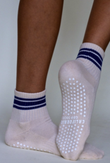 California Grip Socks The Retro Shortie Grip- Off White & Navy