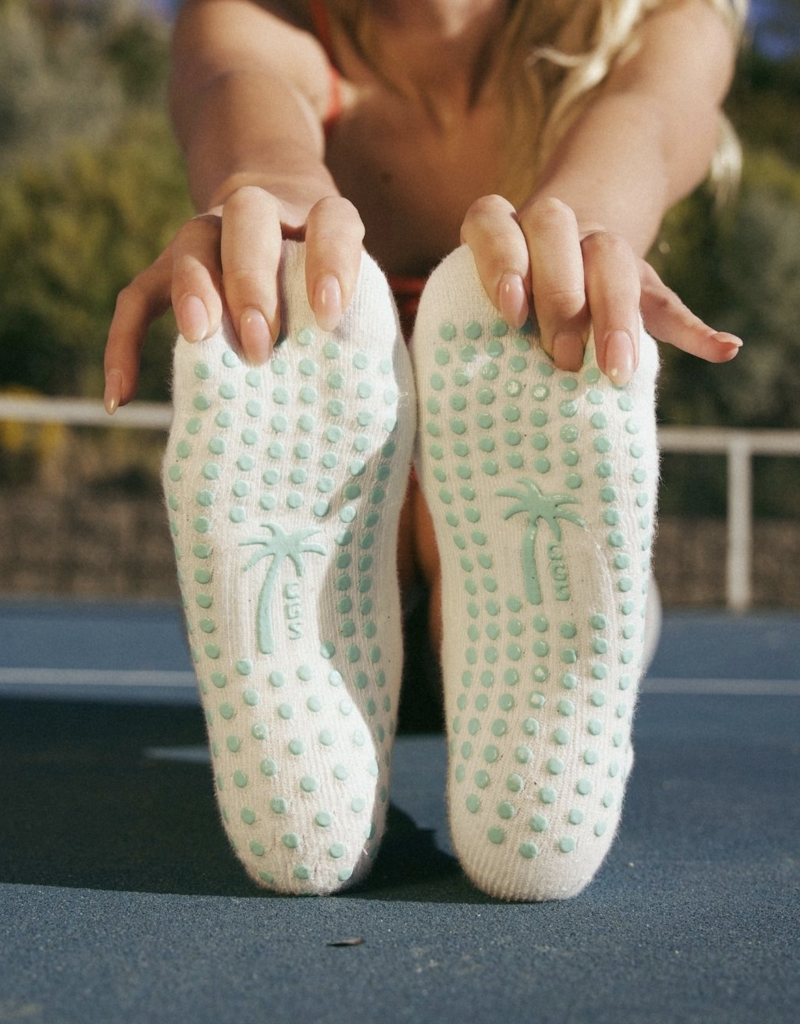 California Grip Socks The Lemon Shortie Grip Socks-White
