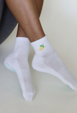 California Grip Socks The Lemon Shortie Grip Socks-White