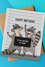 Top Hat and Monocle Partner in Crime Raccoon Card