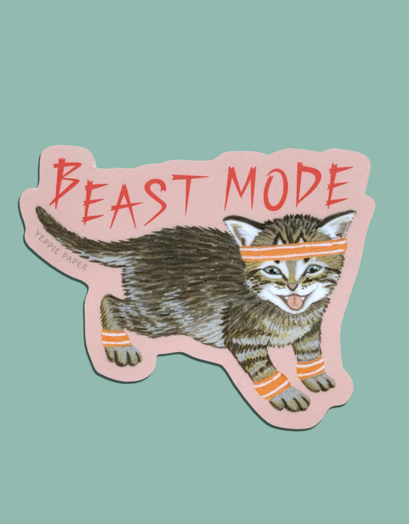 Yeppie Paper Beast Mode Kitten Sticker