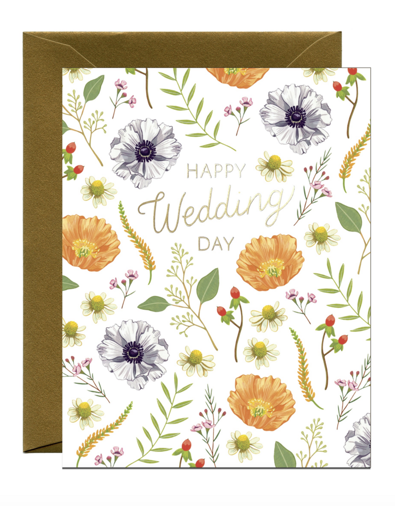 Yeppie Paper Flower Wedding Congrats Card