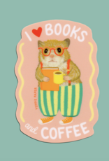 Yeppie Paper Books and Coffee Hamster Sticker