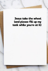 Top Hat and Monocle Jesus Take the Wheel Card
