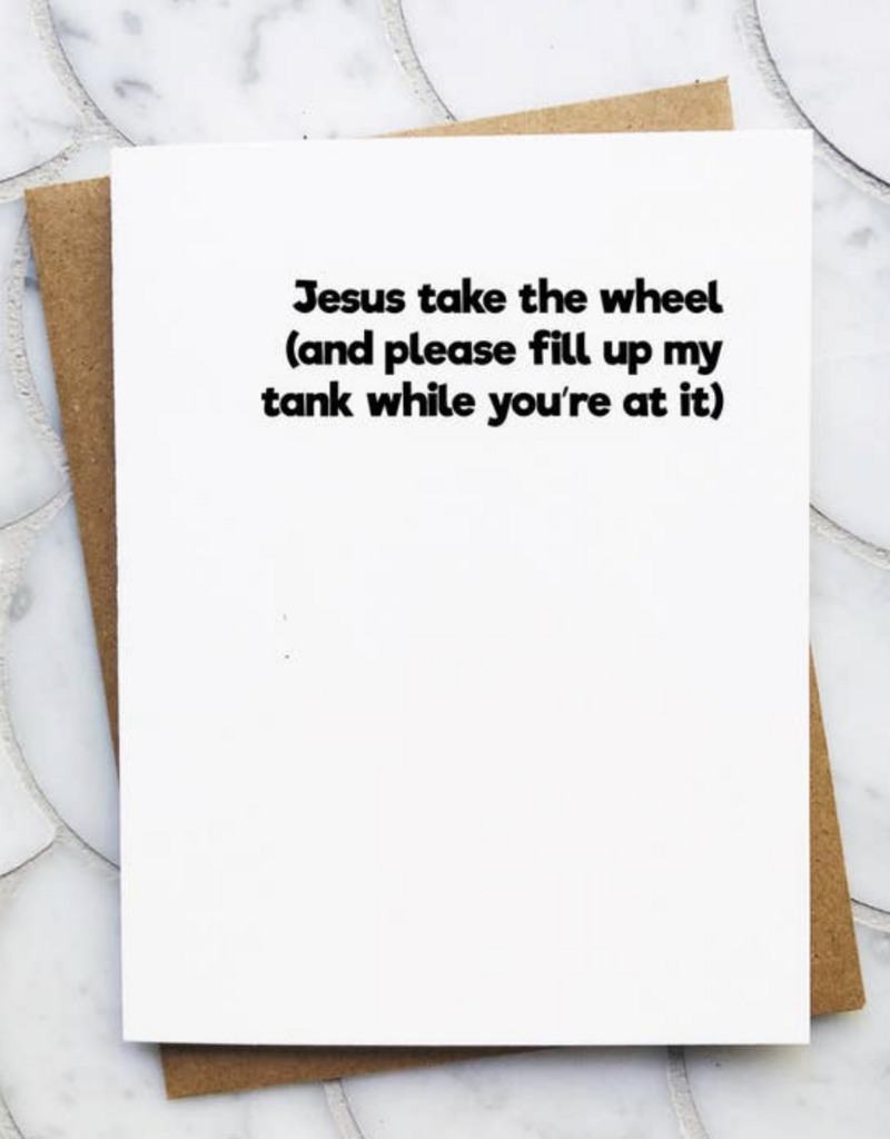 Top Hat and Monocle Jesus Take the Wheel Card