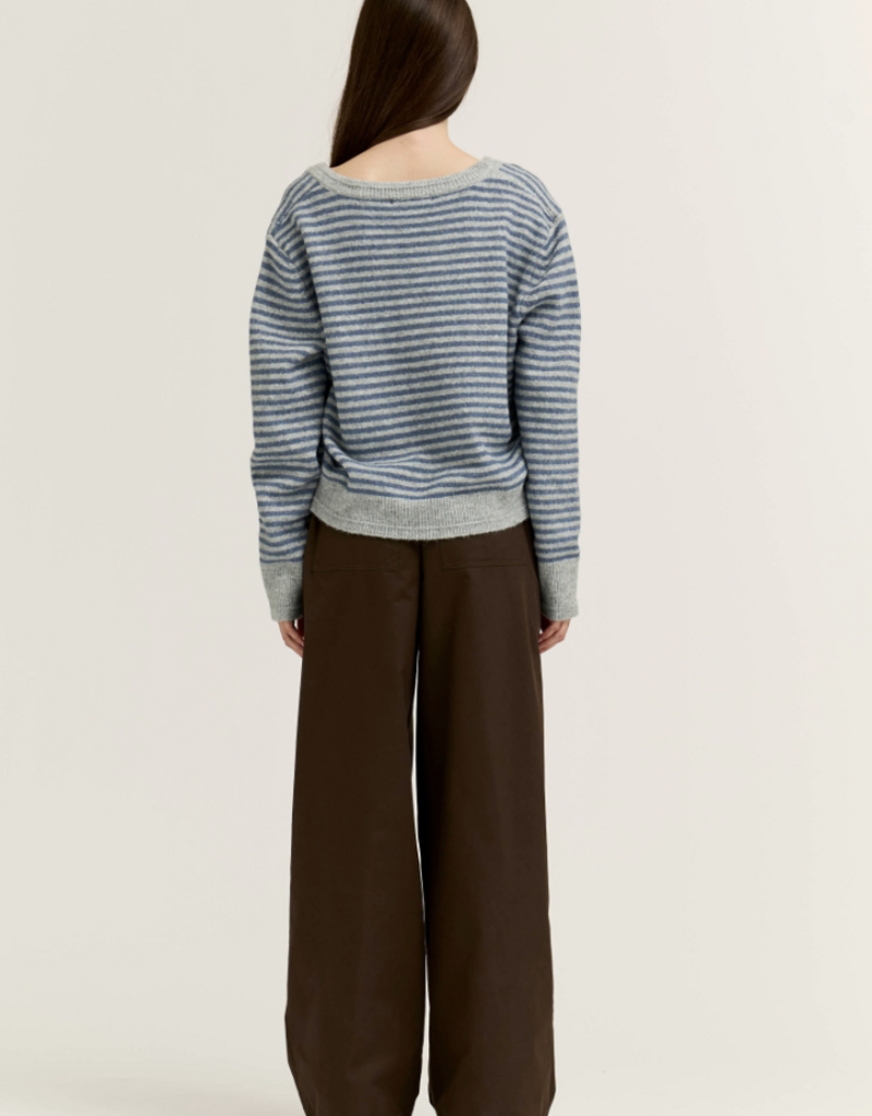 Grade and Gather Stripe V-Neck Sweater