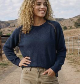 Sundry Clothing Baseball Stitch Saddle Shoulder Sweater