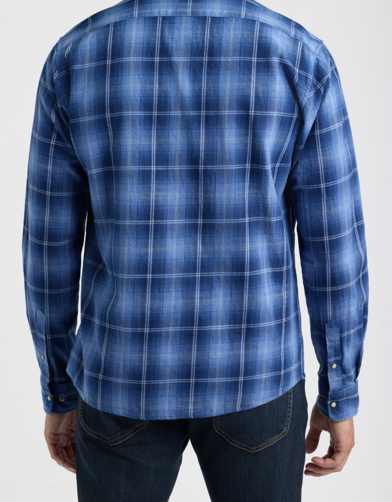 Johnnie-O Snap Indigo Plaid Button Up