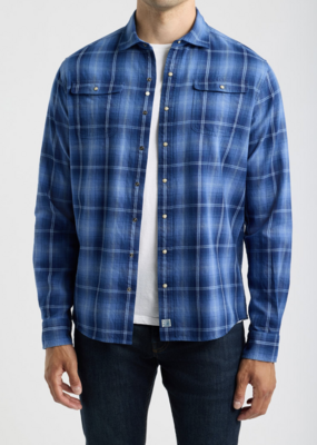 Johnnie-O Snap Indigo Plaid Button Up