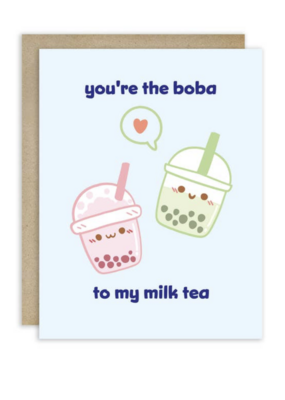 Cute Asian Cards Boba to My Milk Tea Card
