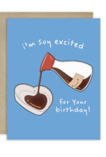 Cute Asian Cards Soy Excited Birthday Card