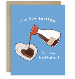 Cute Asian Cards Soy Excited Birthday Card