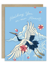 Cute Asian Cards Crane Sympathy Card
