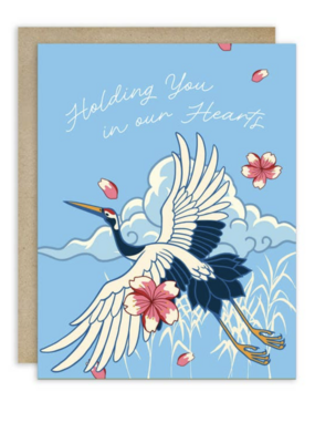 Cute Asian Cards Crane Sympathy Card
