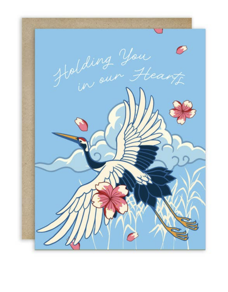 Cute Asian Cards Crane Sympathy Card