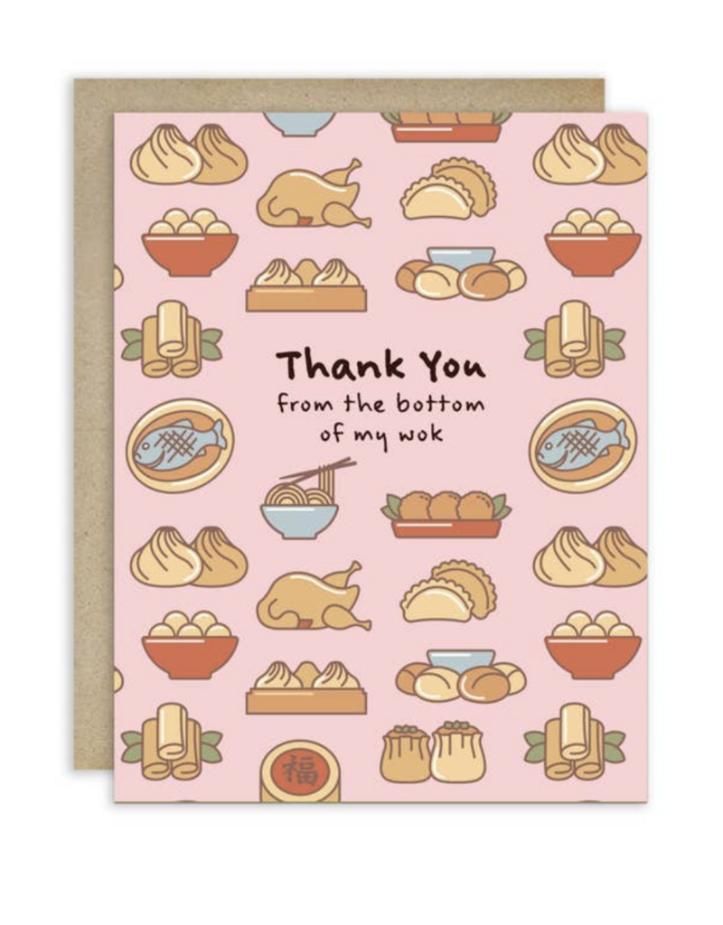 Cute Asian Cards Bottom of My Wok Thank You Card