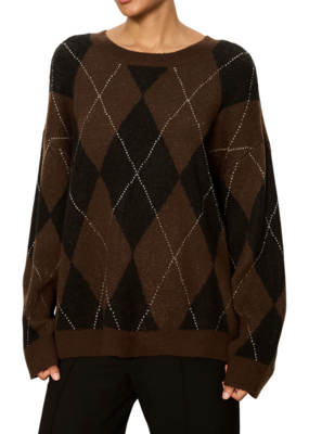 Sanctuary Argyle Crew Pullover