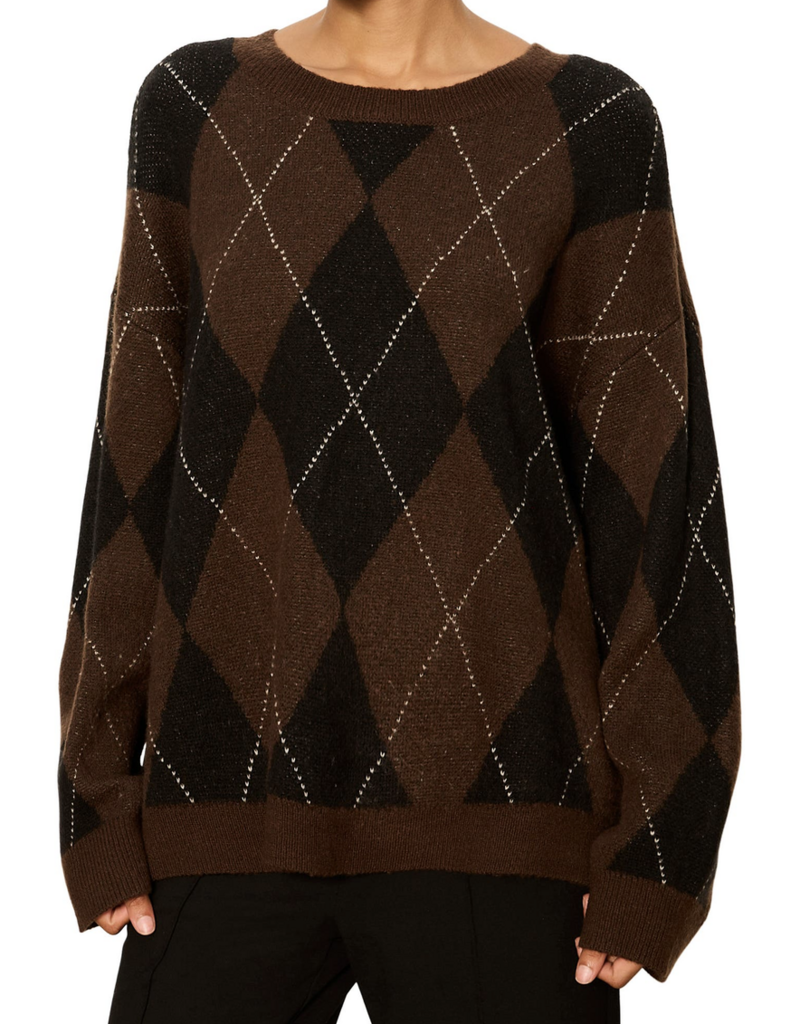 Sanctuary Argyle Crew Pullover