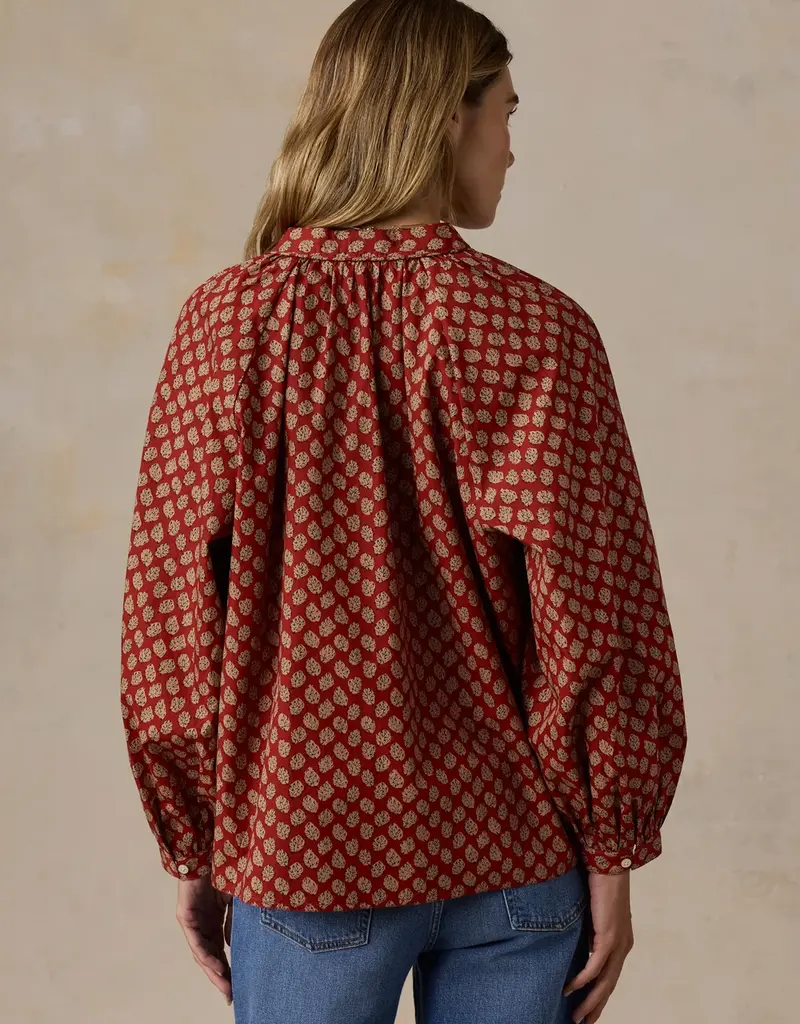 Faherty Coastal Poplin Eleanor Top