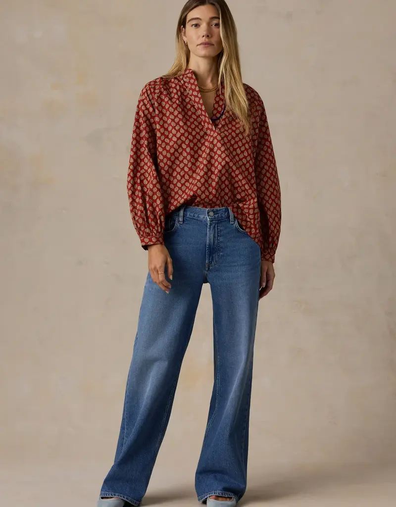 Faherty Coastal Poplin Eleanor Top