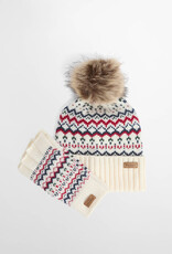 Barbour Holly Beanie & Gloves Gift Set Antique White
