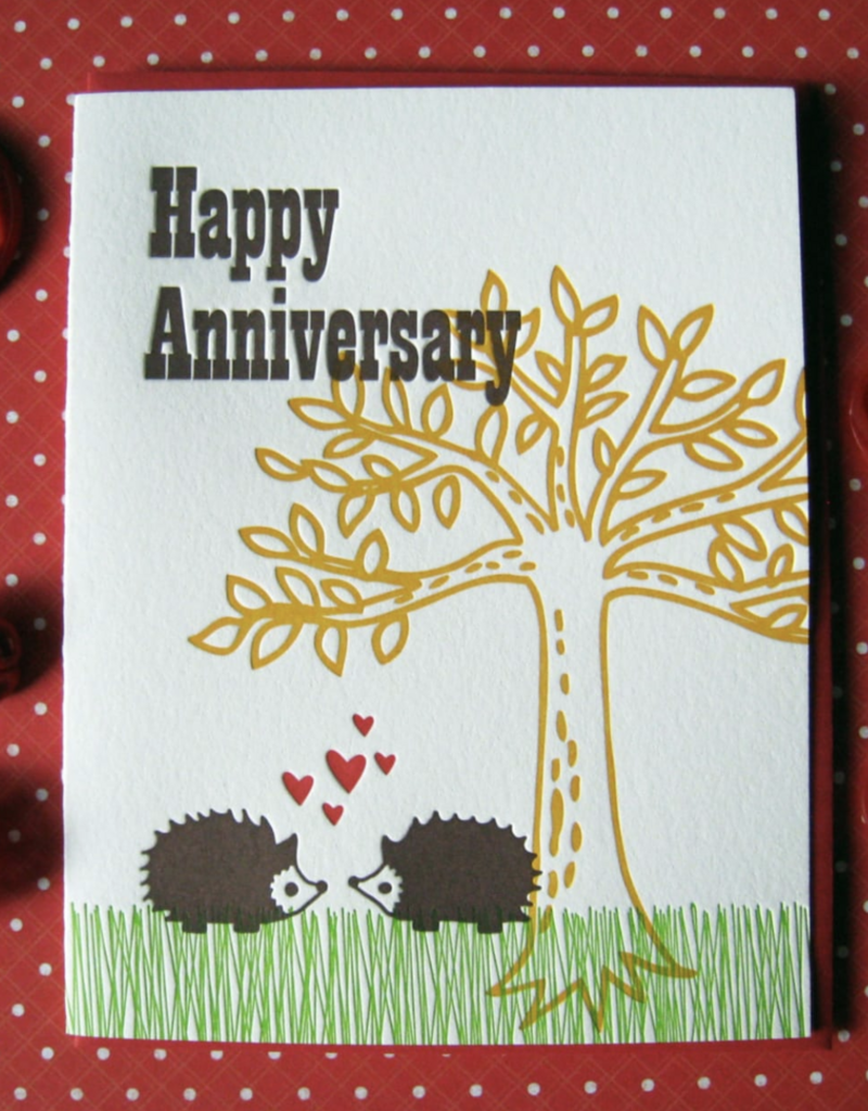 Lucky Bee Press Hedgehog Anniversary