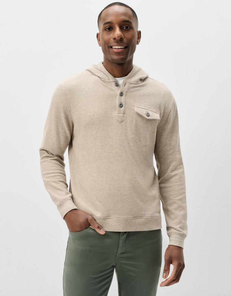 Johnnie-O Button Henley Hoodie