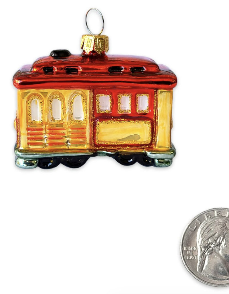 Mini Cable Car Glass Ornament