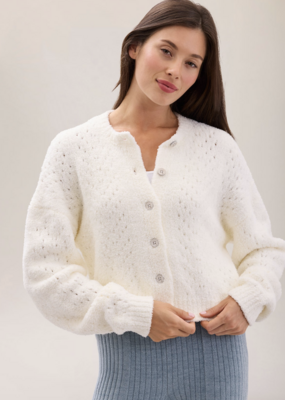 Barefoot Dreams Pointelle Cropped Cardigan
