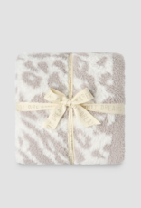 Barefoot Dreams Lush Knit Cream Sandstone Leopard Throw