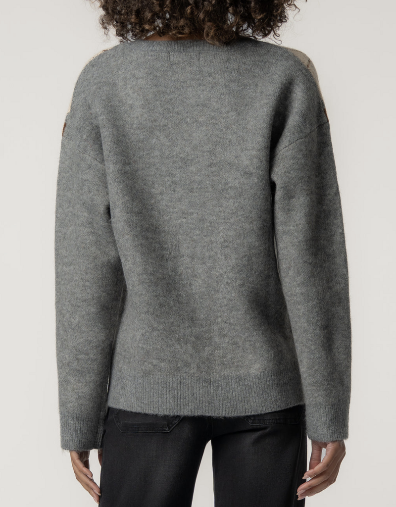 Kut from the Kloth Kimberly V-Neck Argyle Knit Sweater